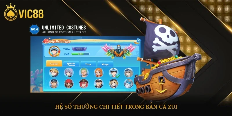 Hệ số thưởng chi tiết trong bắn cá zui